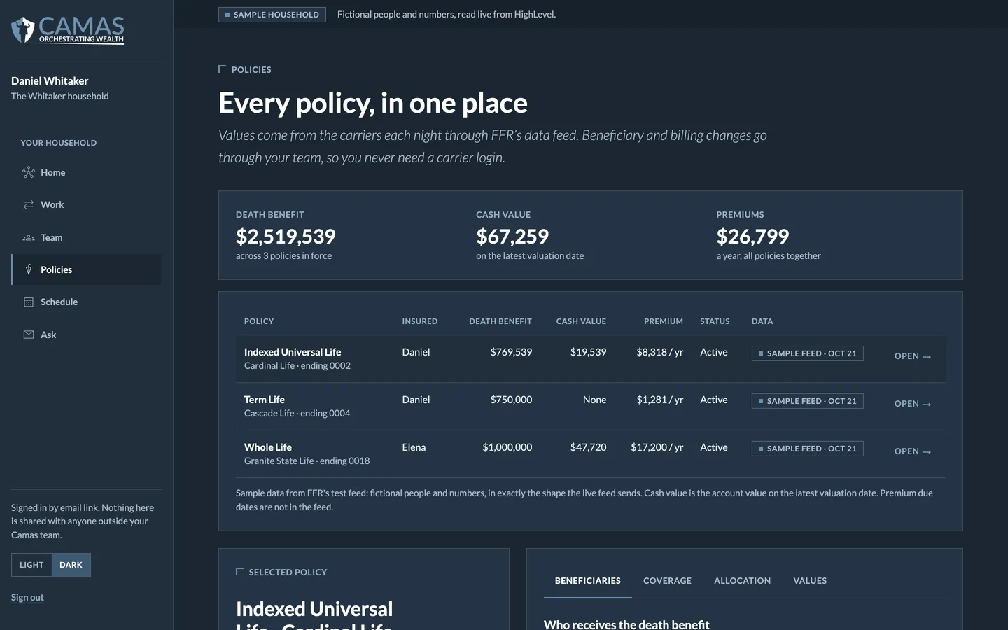 Client view: Every policy in one place