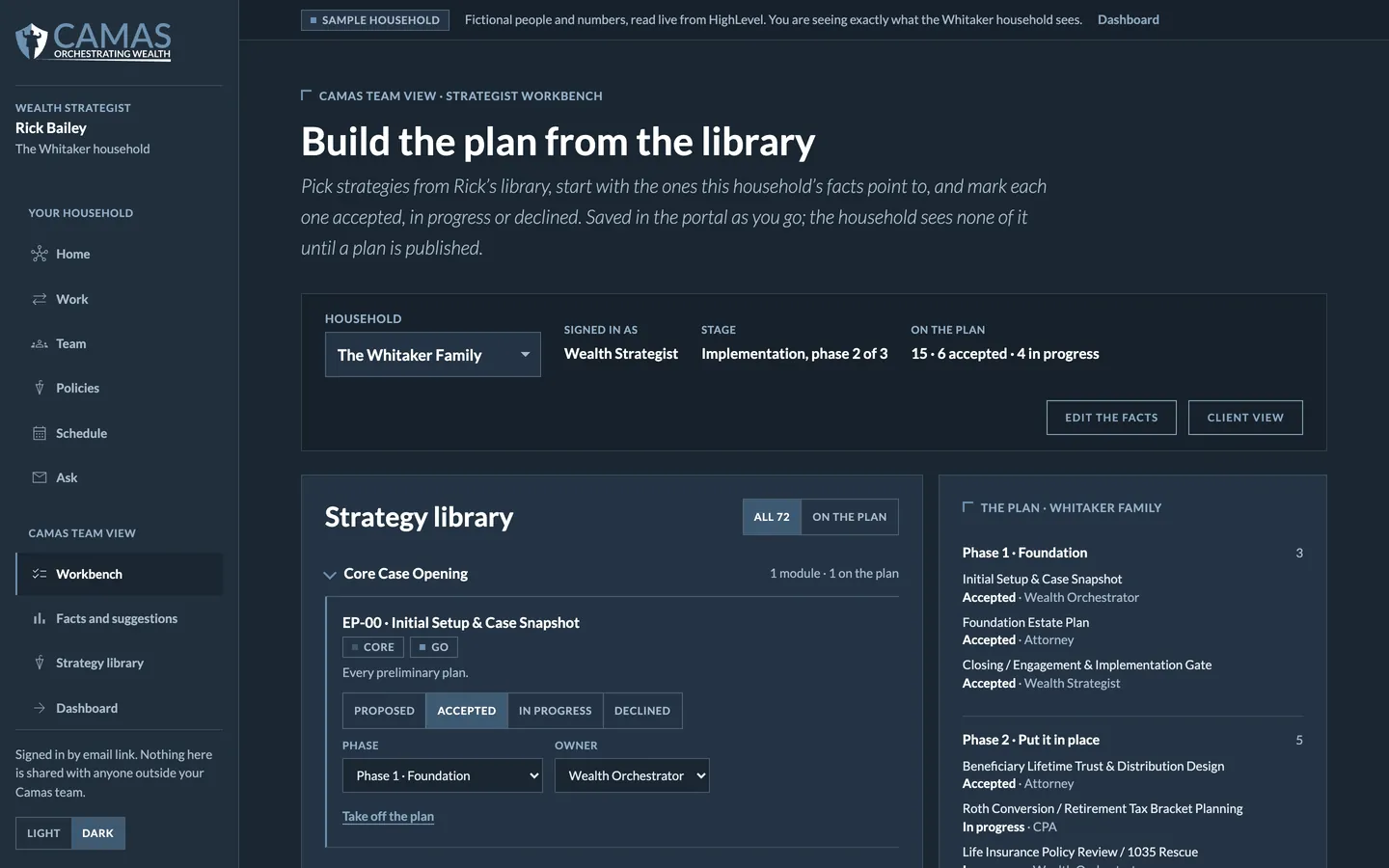 Team view: The plan, built from our strategy library